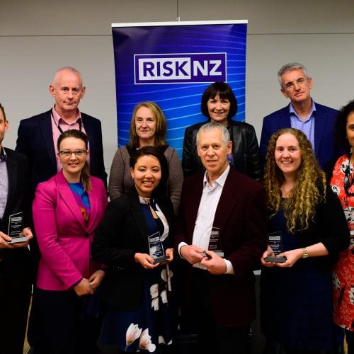 Winners and judges of RiskNZ's Awards of Excellence 2019